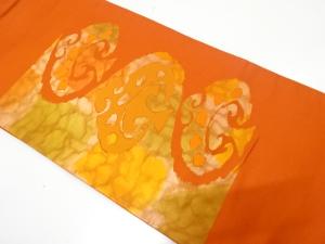 更紗模様織り出し　名古屋帯